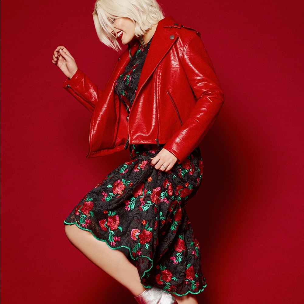 Eloquii Plus Size Vegan Leather Motorcycle Jacket